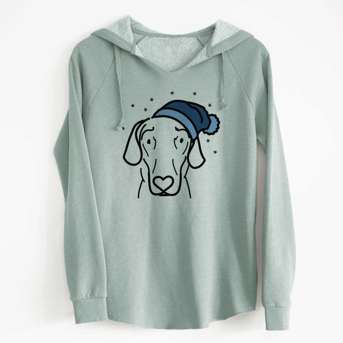 Frosty Great Dane - Lucy - Cali Wave Hooded Sweatshirt