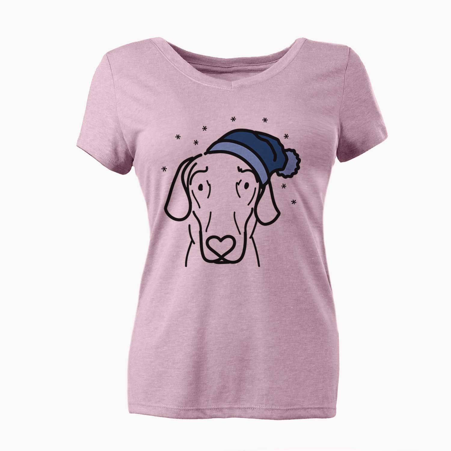 Frosty Great Dane - Lucy - Women's V-neck Shirt