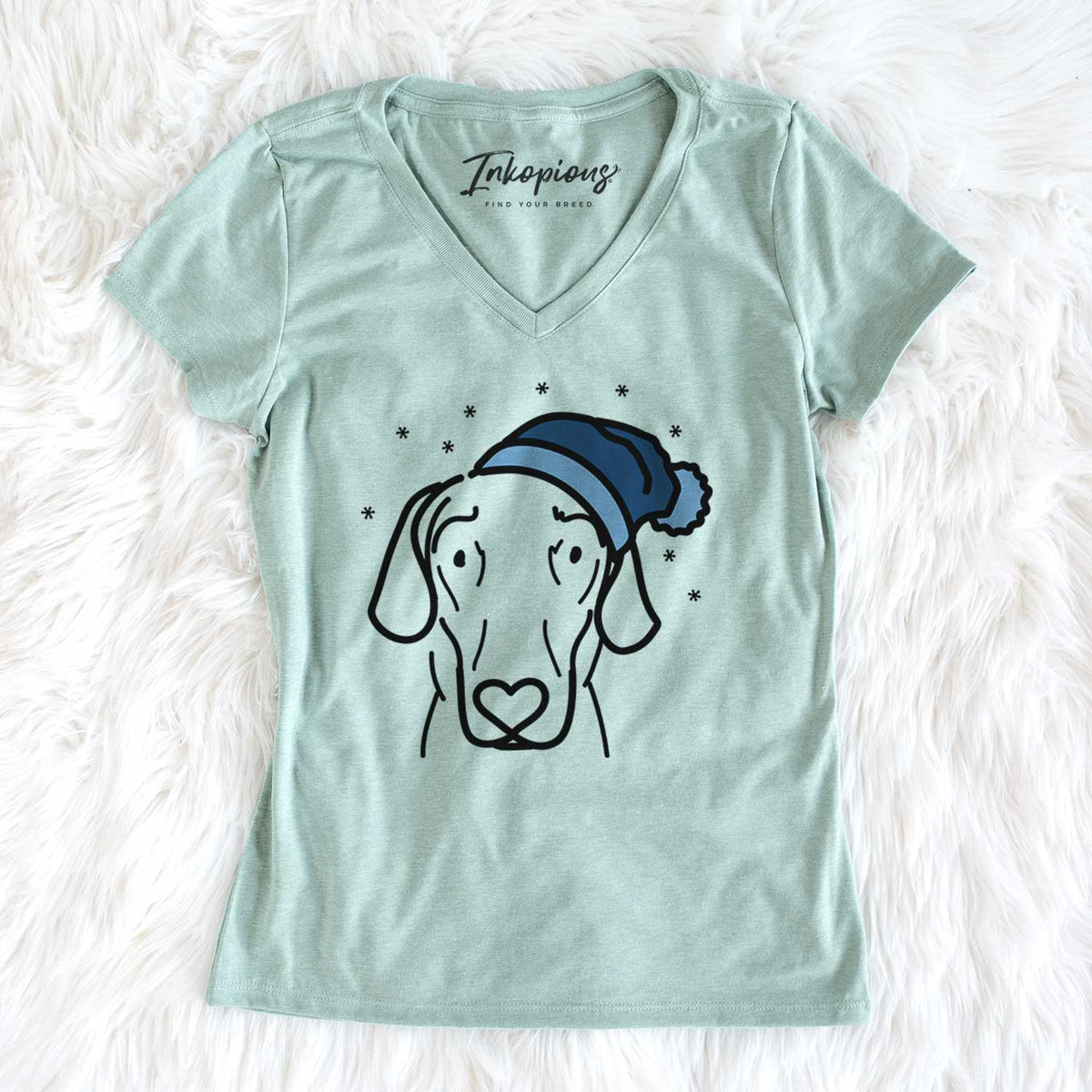 Frosty Great Dane - Lucy - Women&#39;s V-neck Shirt