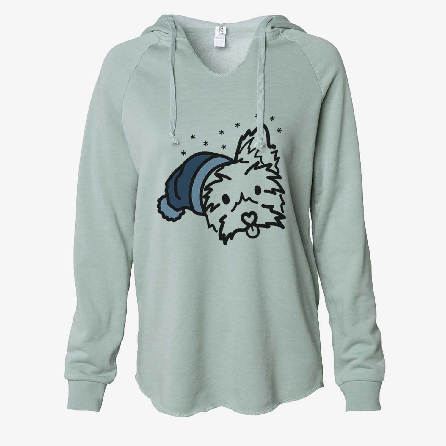 Frosty Yorkshire Terrier - Luna - Cali Wave Hooded Sweatshirt