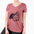 Frosty Yorkshire Terrier - Luna - Women's V-neck Shirt