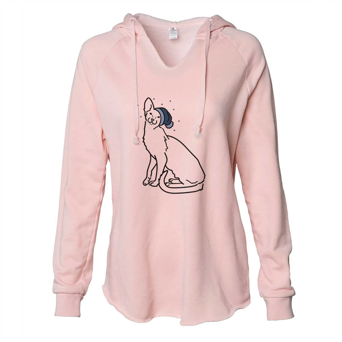 Frosty Oriental Shorthair Cat - Lyra - Cali Wave Hooded Sweatshirt