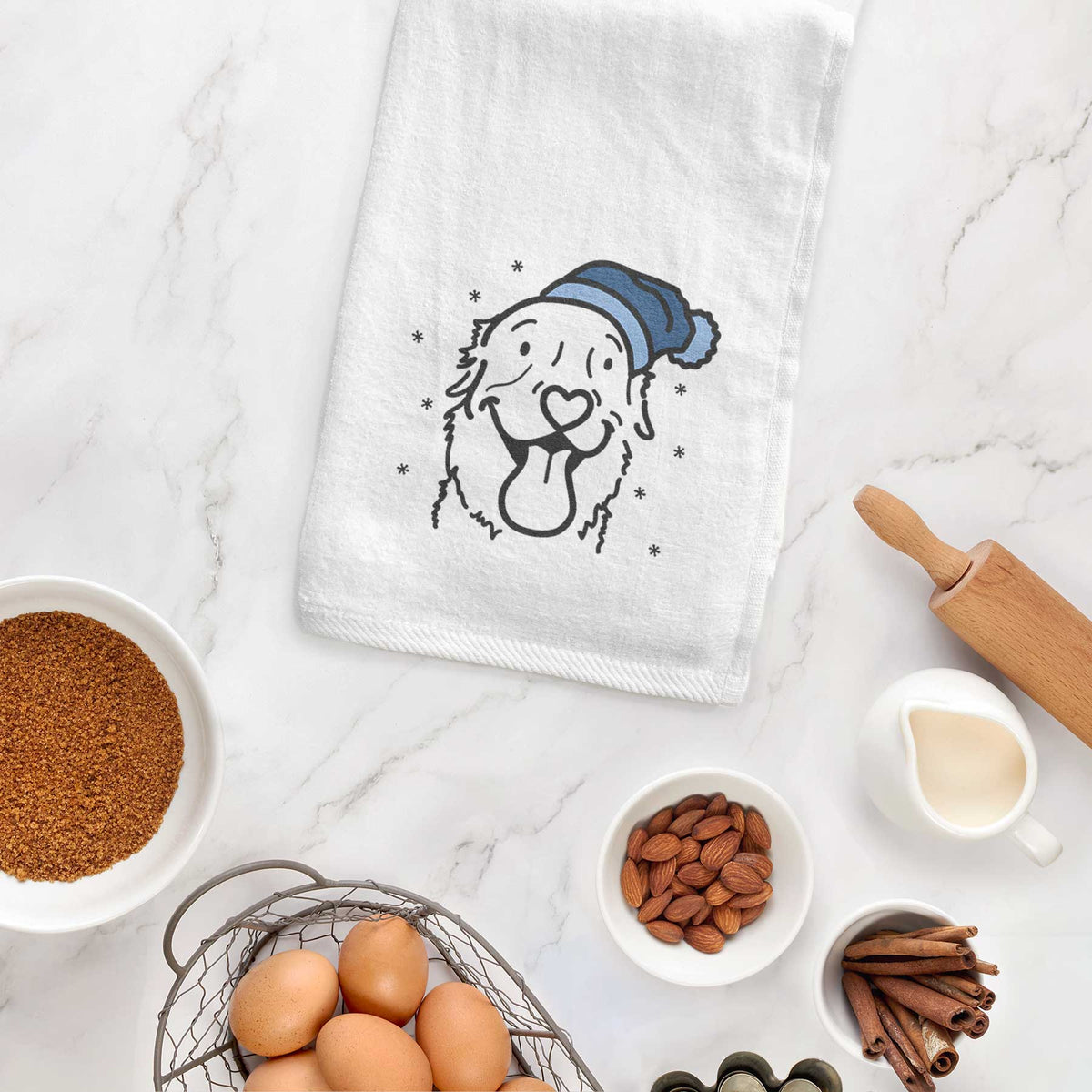 Frosty Golden Retriever - Maple - Decorative Hand Towel