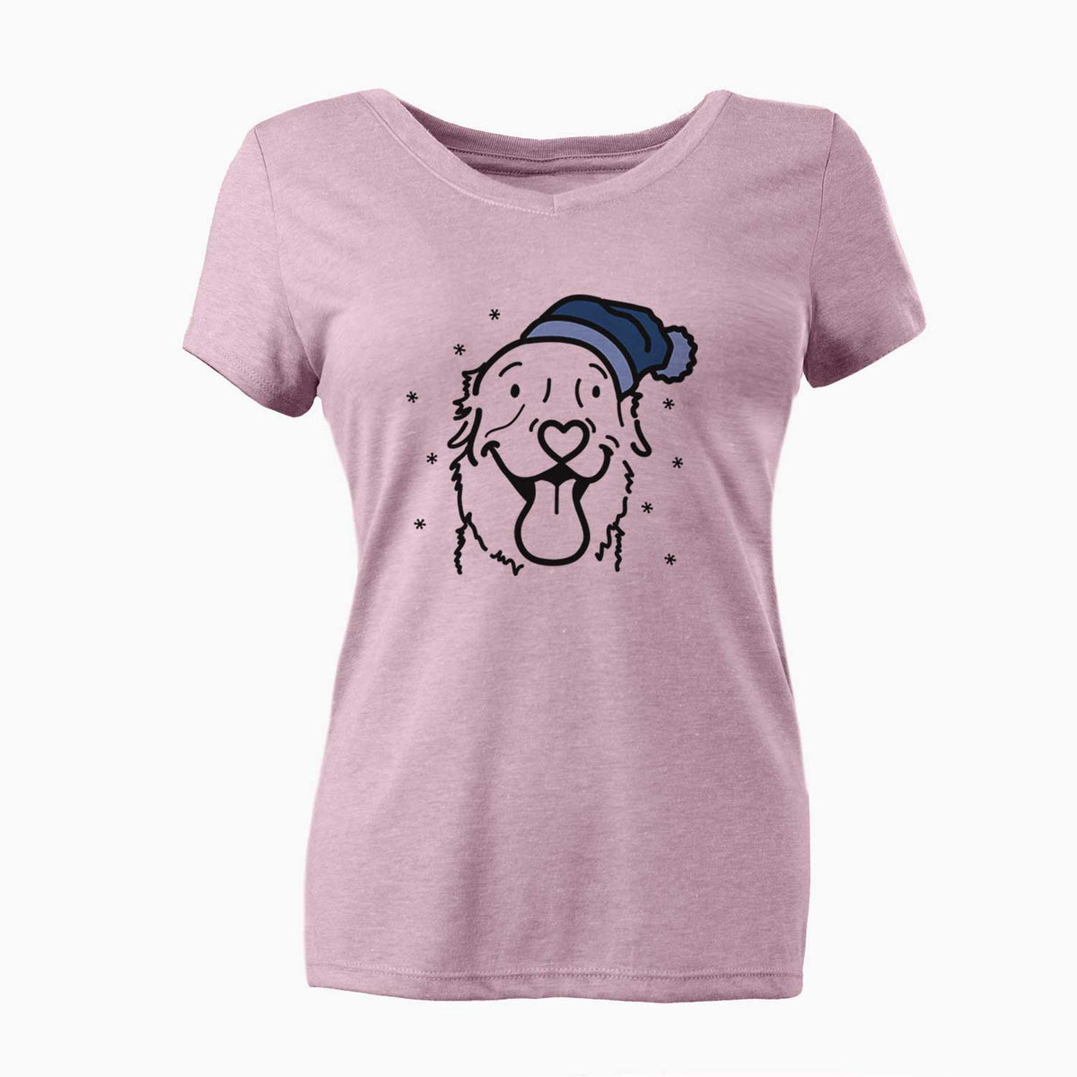 Frosty Golden Retriever - Maple - Women's V-neck Shirt