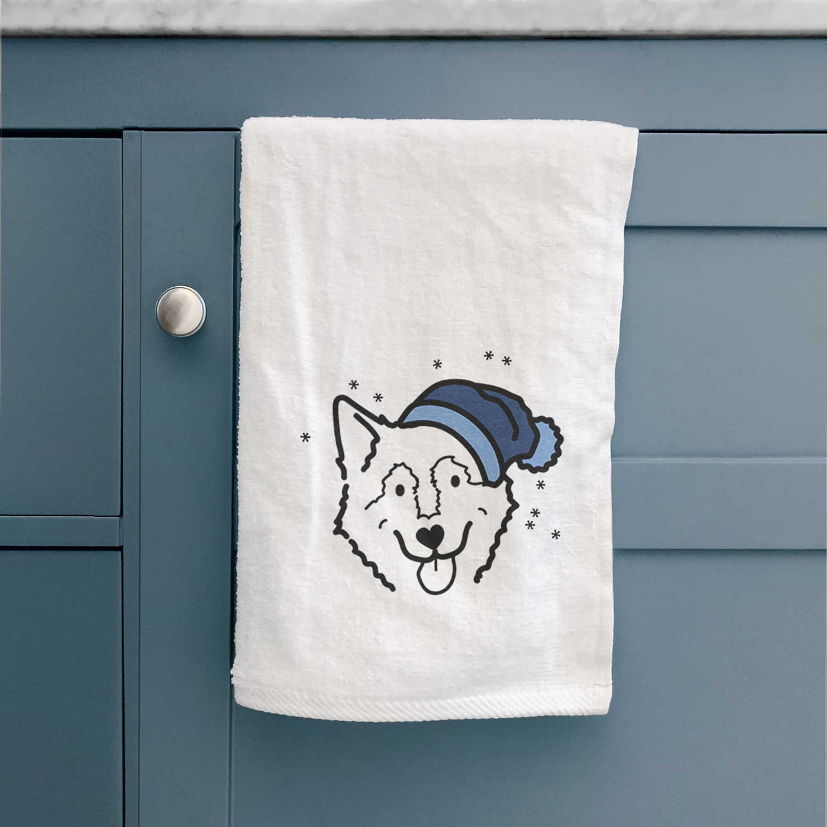 Frosty Alaskan Malamute - Max - Decorative Hand Towel