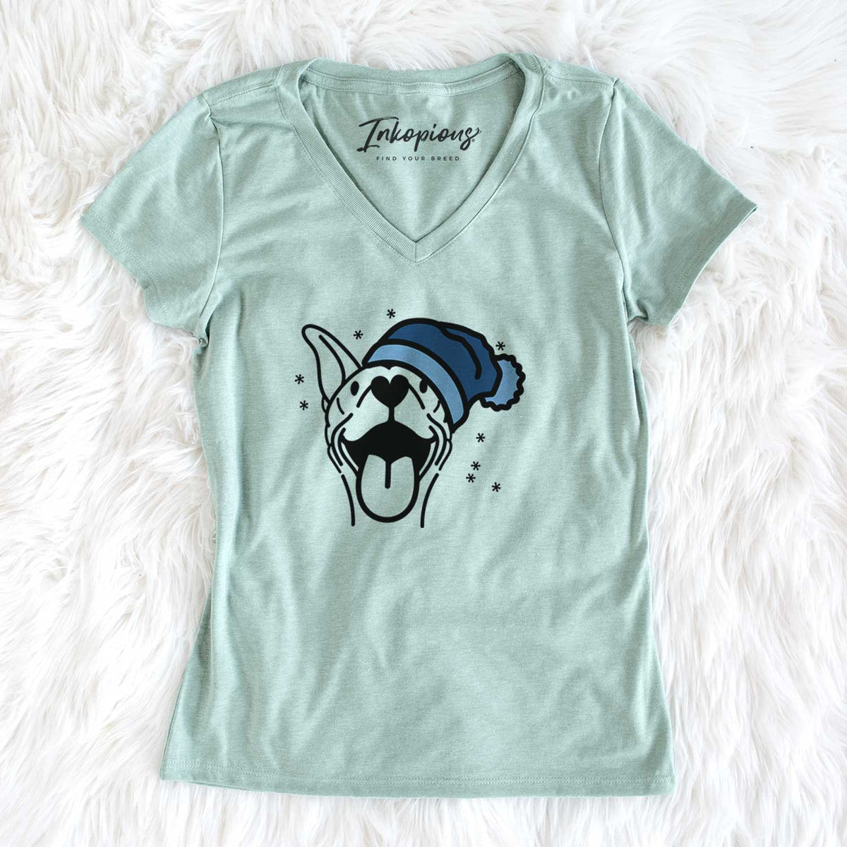 Frosty Basenji - Merlin - Women&#39;s V-neck Shirt