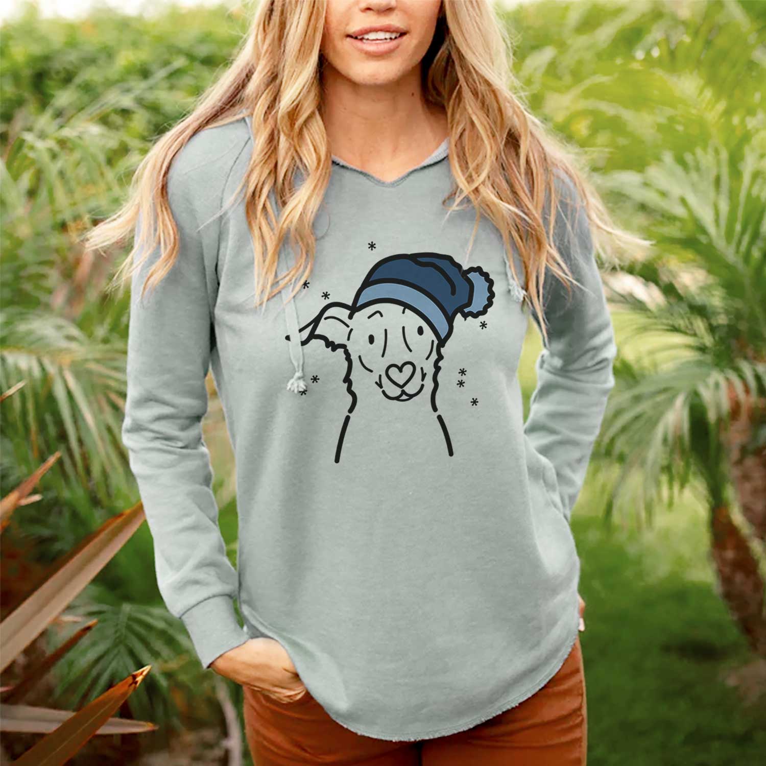 Frosty Border Collie Mix - Millie - Cali Wave Hooded Sweatshirt