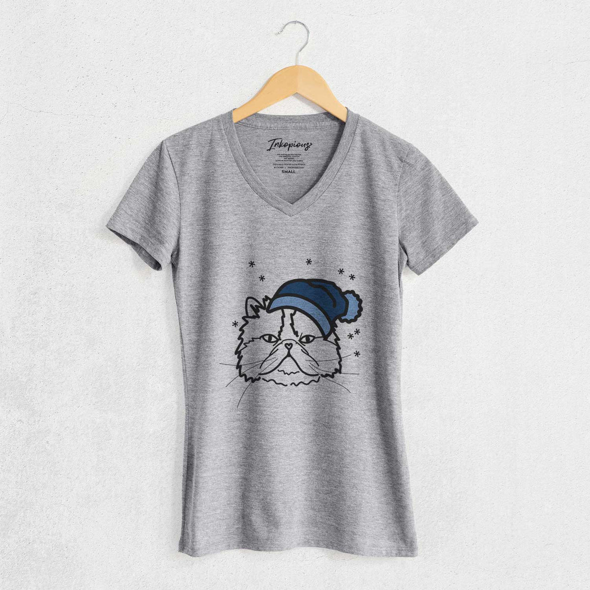 Frosty Persian Cat - Mila - Women's V-neck Shirt