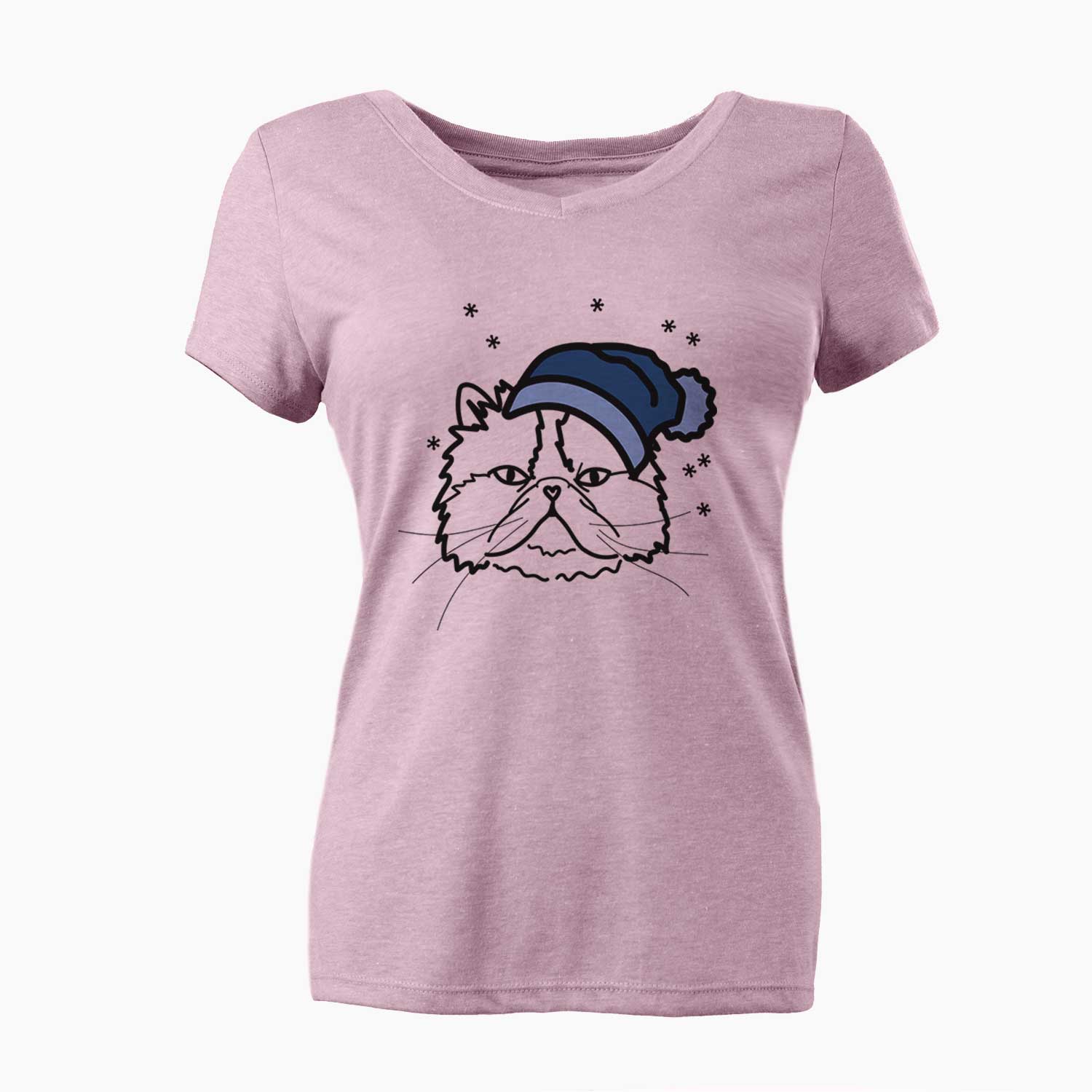 Frosty Persian Cat - Mila - Women's V-neck Shirt