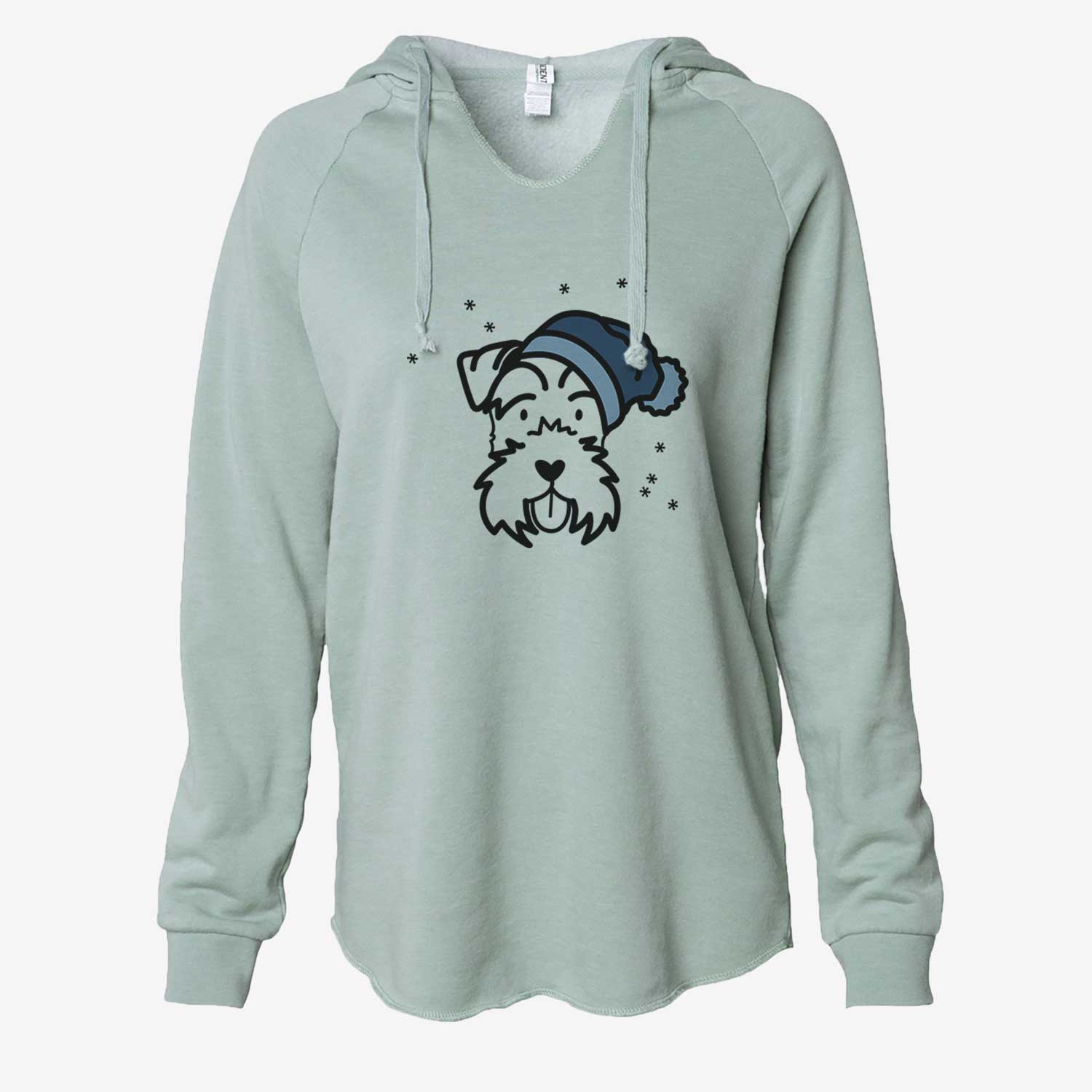 Frosty Miniature Schnauzer - Cali Wave Hooded Sweatshirt