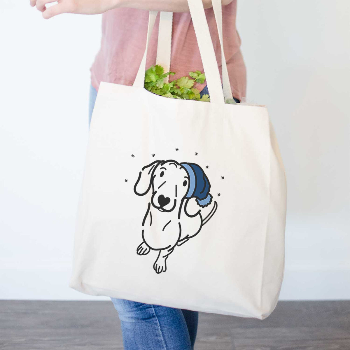 Frosty Dachshund - Moxie - Tote Bag