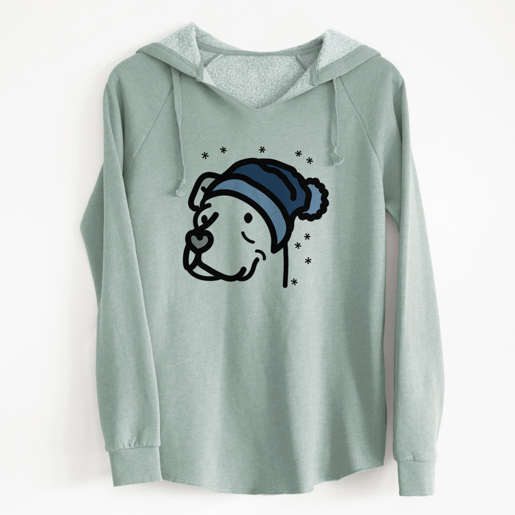 Frosty Pitbull Mix - Mr. Sir - Cali Wave Hooded Sweatshirt