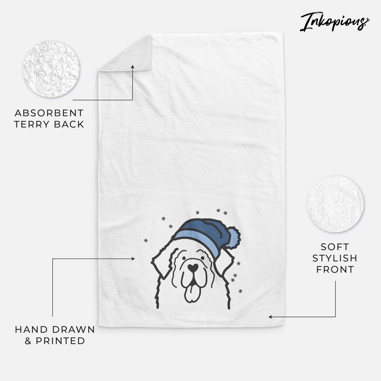 Frosty Newfoundland - Decorative Hand Towel