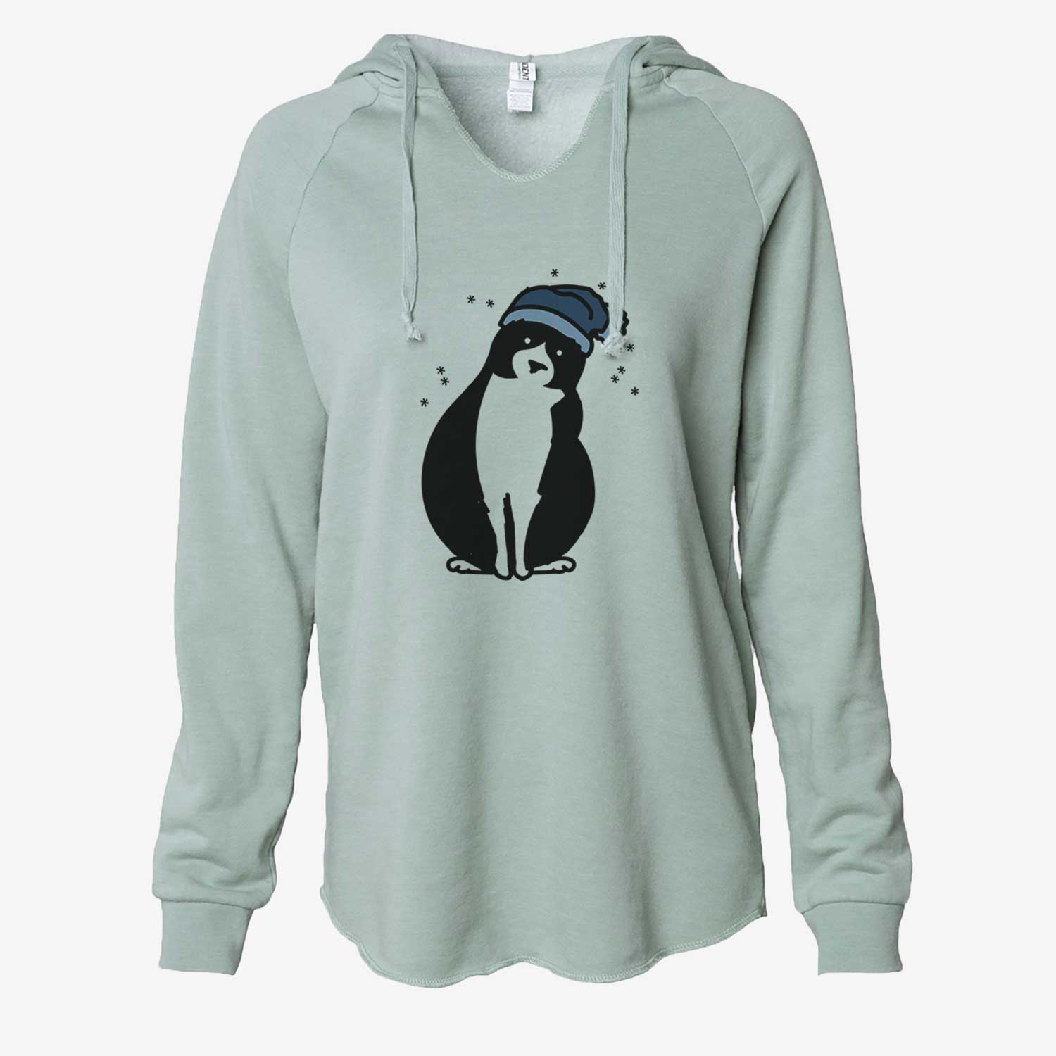 Frosty Tuxedo Cat - Oliver - Cali Wave Hooded Sweatshirt