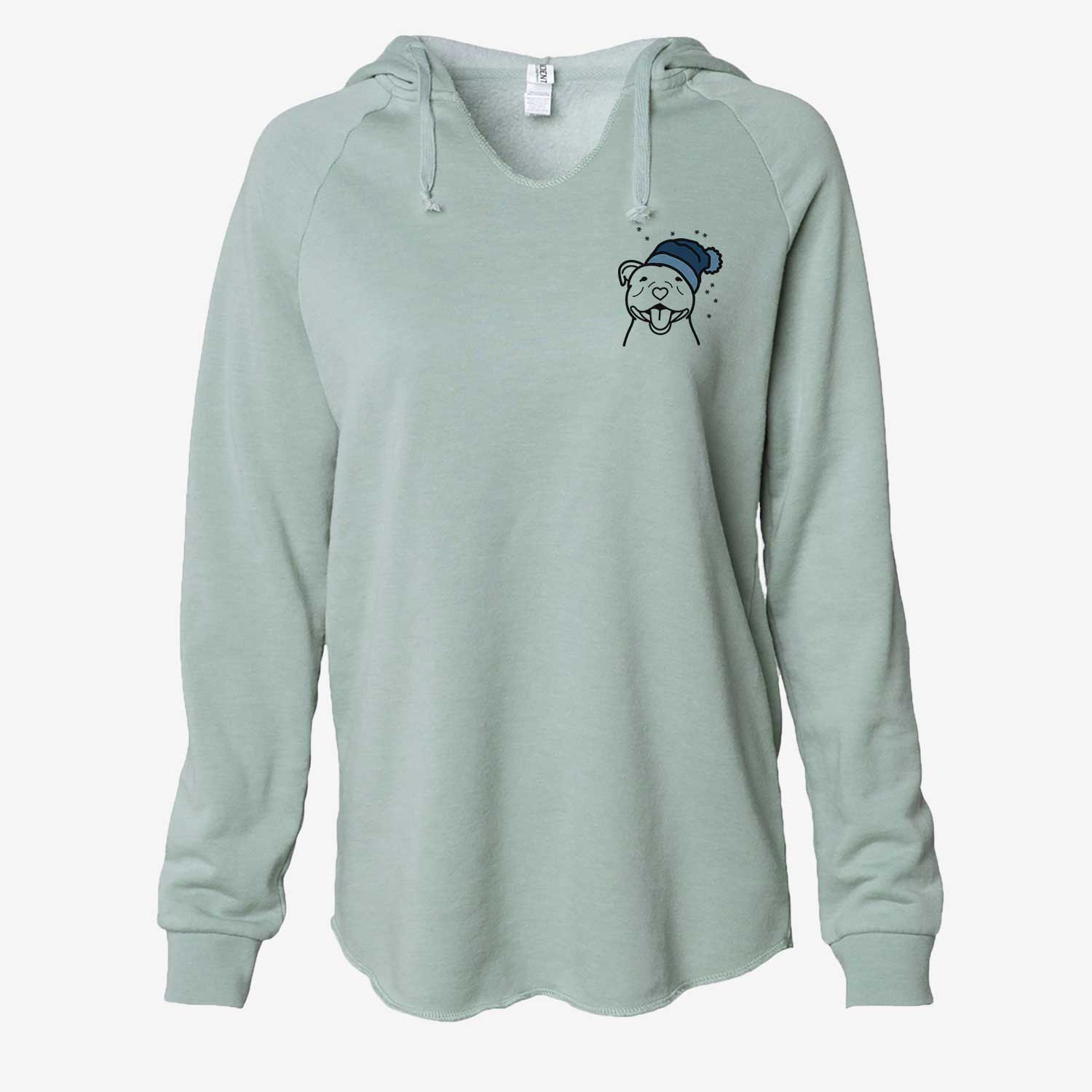 Frosty Happy American Staffordshire Terrier - Cali Wave Hooded Sweatshirt