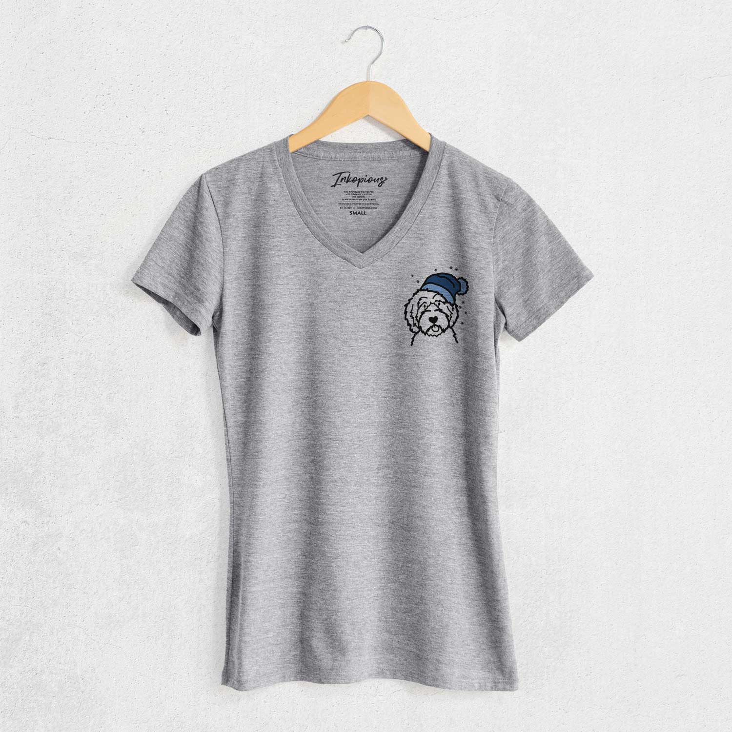 Frosty Aussiedoodle - Women's V-neck Shirt