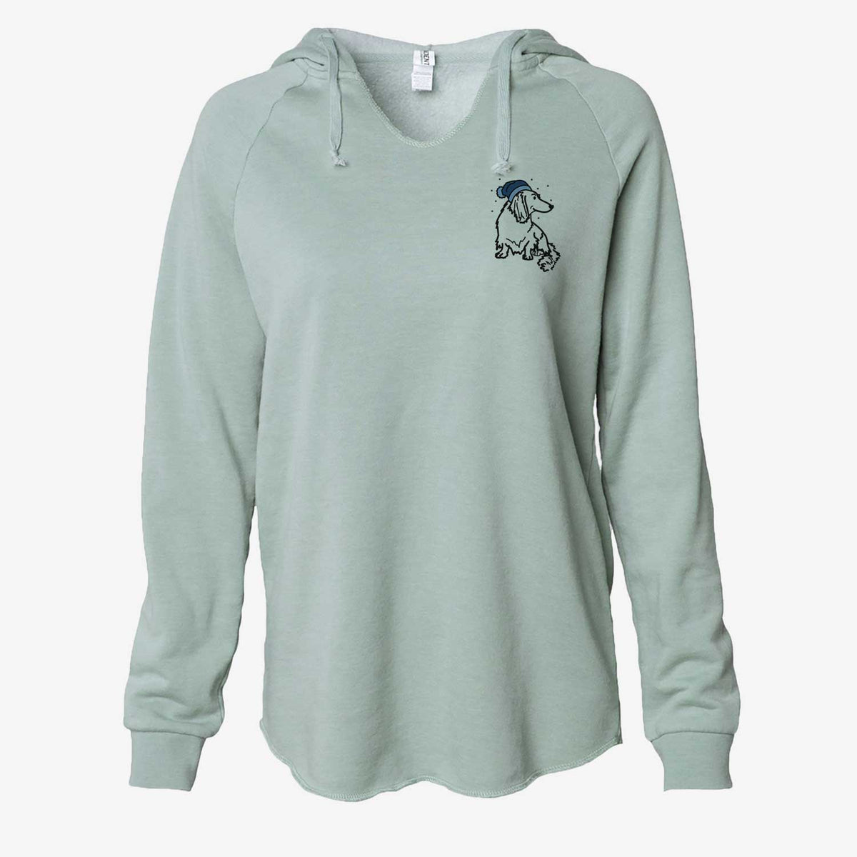 Frosty Dachshund - Bella - Cali Wave Hooded Sweatshirt