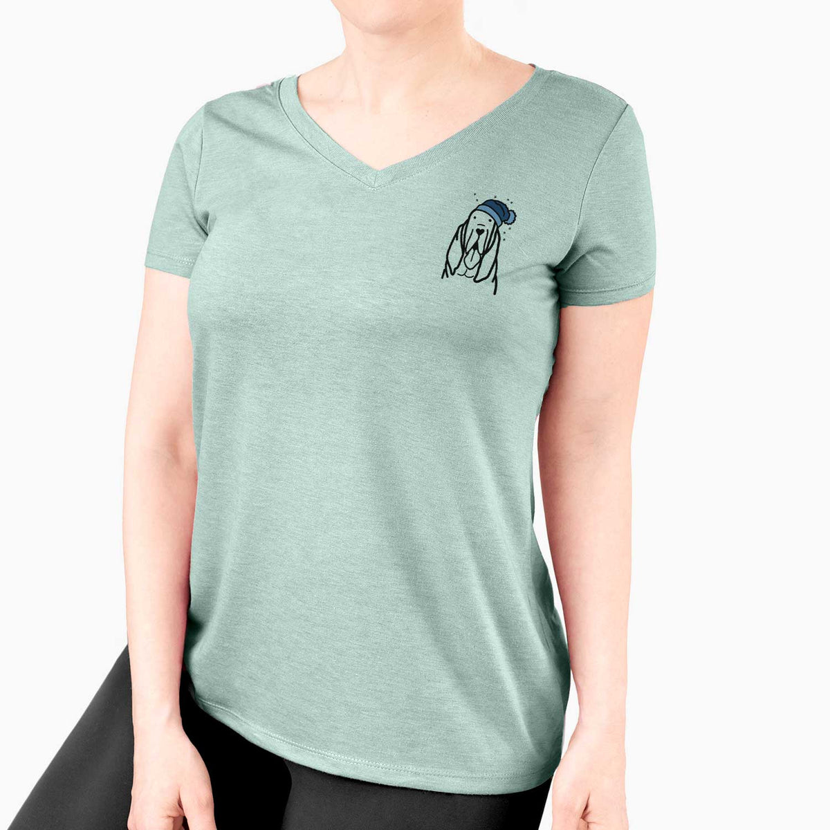 Frosty Bloodhound - Women's V-neck Shirt