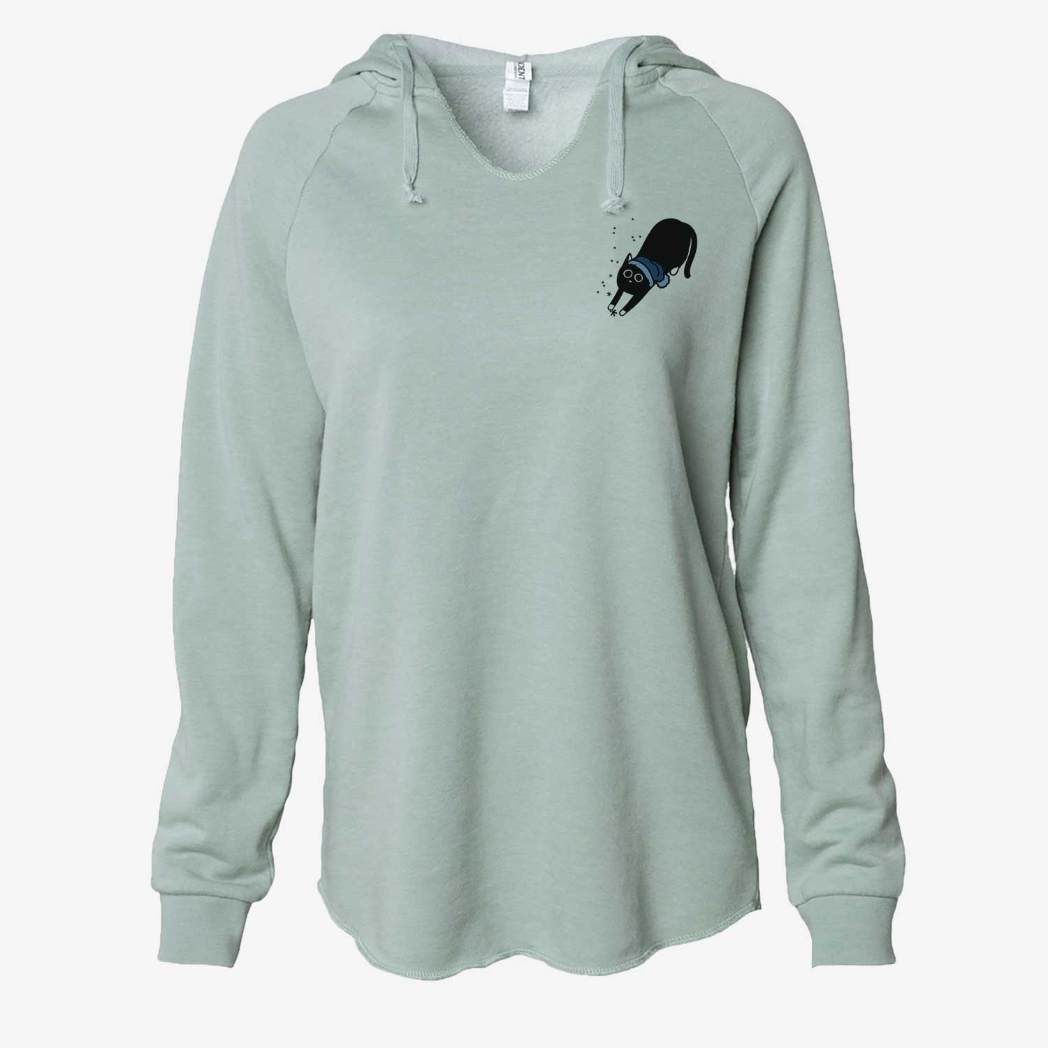 Frosty Black Cat - Bug - Cali Wave Hooded Sweatshirt