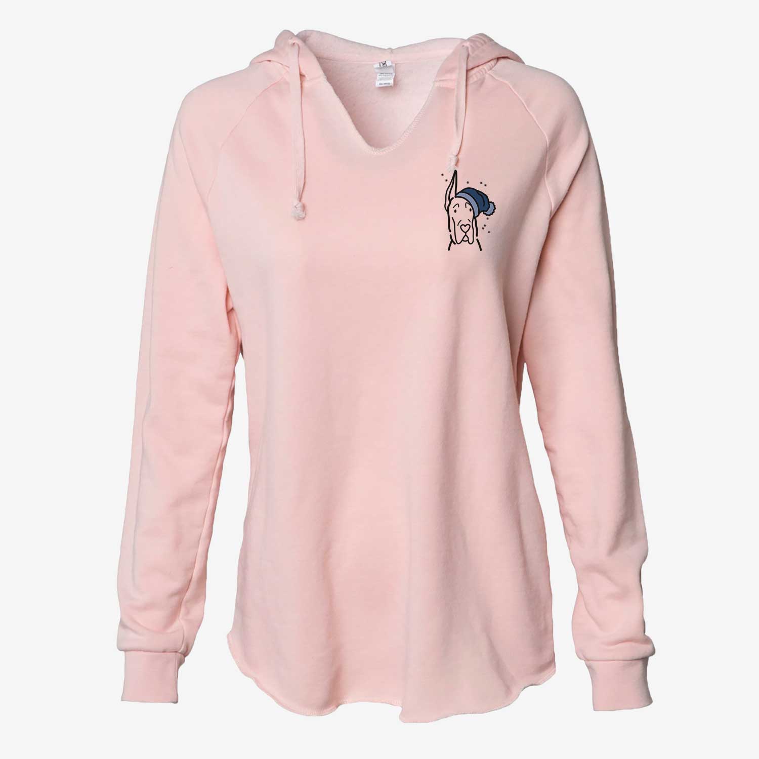 Frosty Great Dane with Cropped Ears - Cali Wave Hooded Sweatshirt