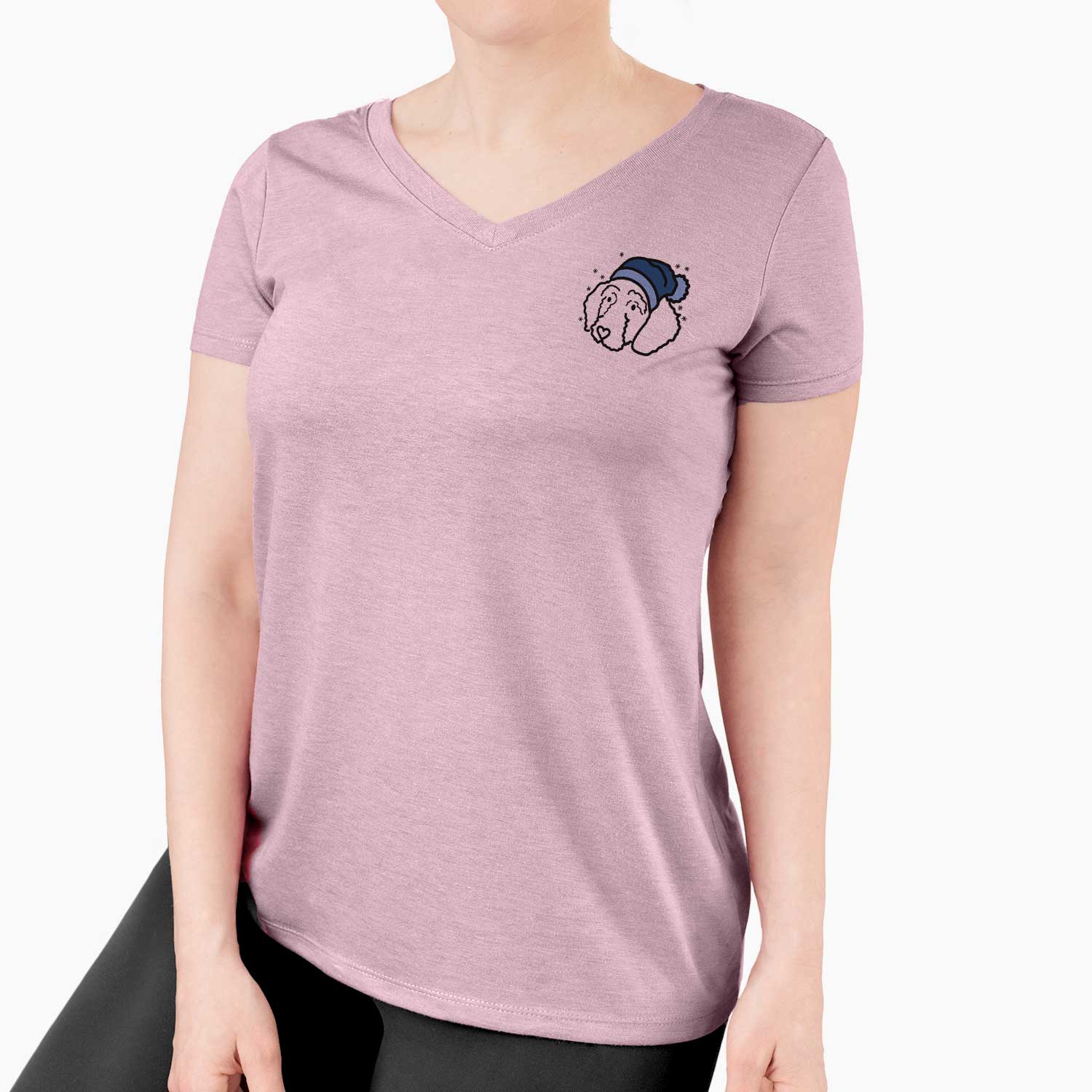 Frosty Goldendoodle - Hanna - Women's V-neck Shirt