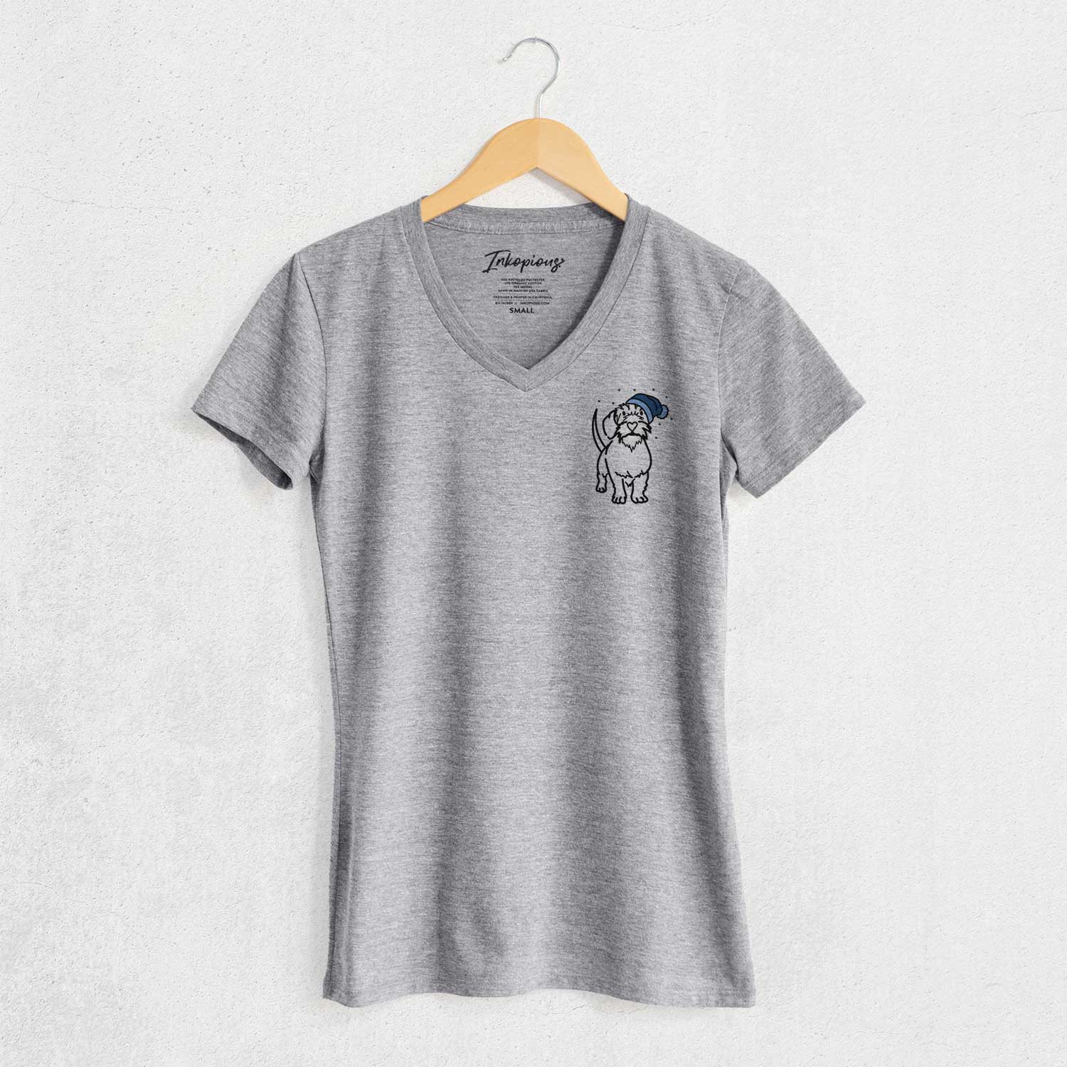 Frosty Wire Dachshund - Henry - Women's V-neck Shirt