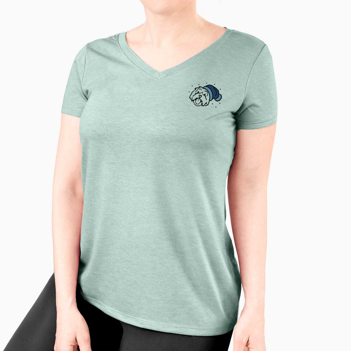 Frosty Lhasa Apso - Keia - Women's V-neck Shirt
