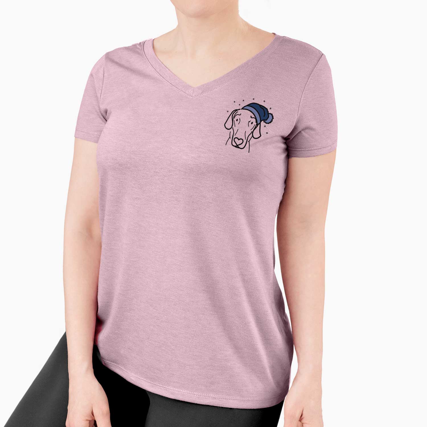 Frosty Great Dane - Lucy - Women's V-neck Shirt