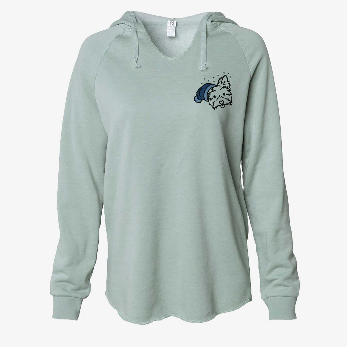 Frosty Yorkshire Terrier - Luna - Cali Wave Hooded Sweatshirt