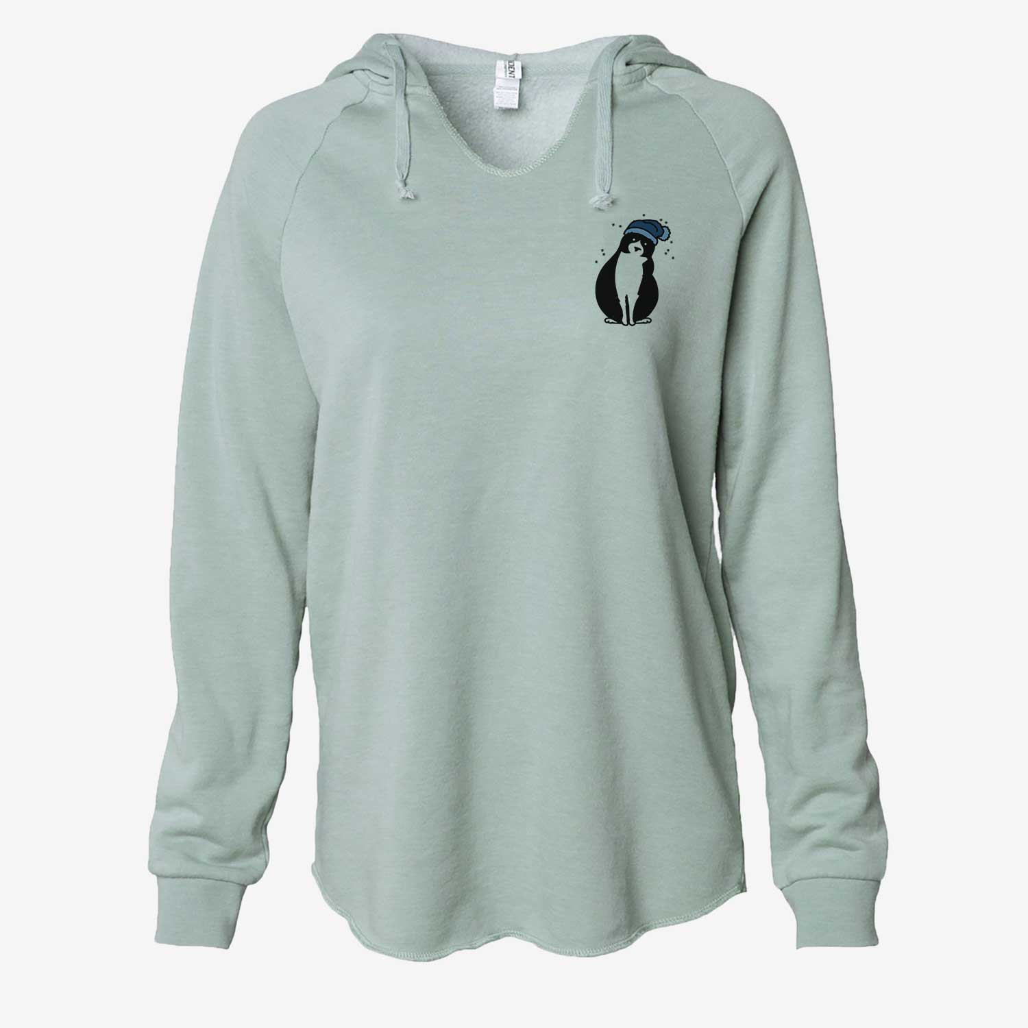 Frosty Tuxedo Cat - Oliver - Cali Wave Hooded Sweatshirt