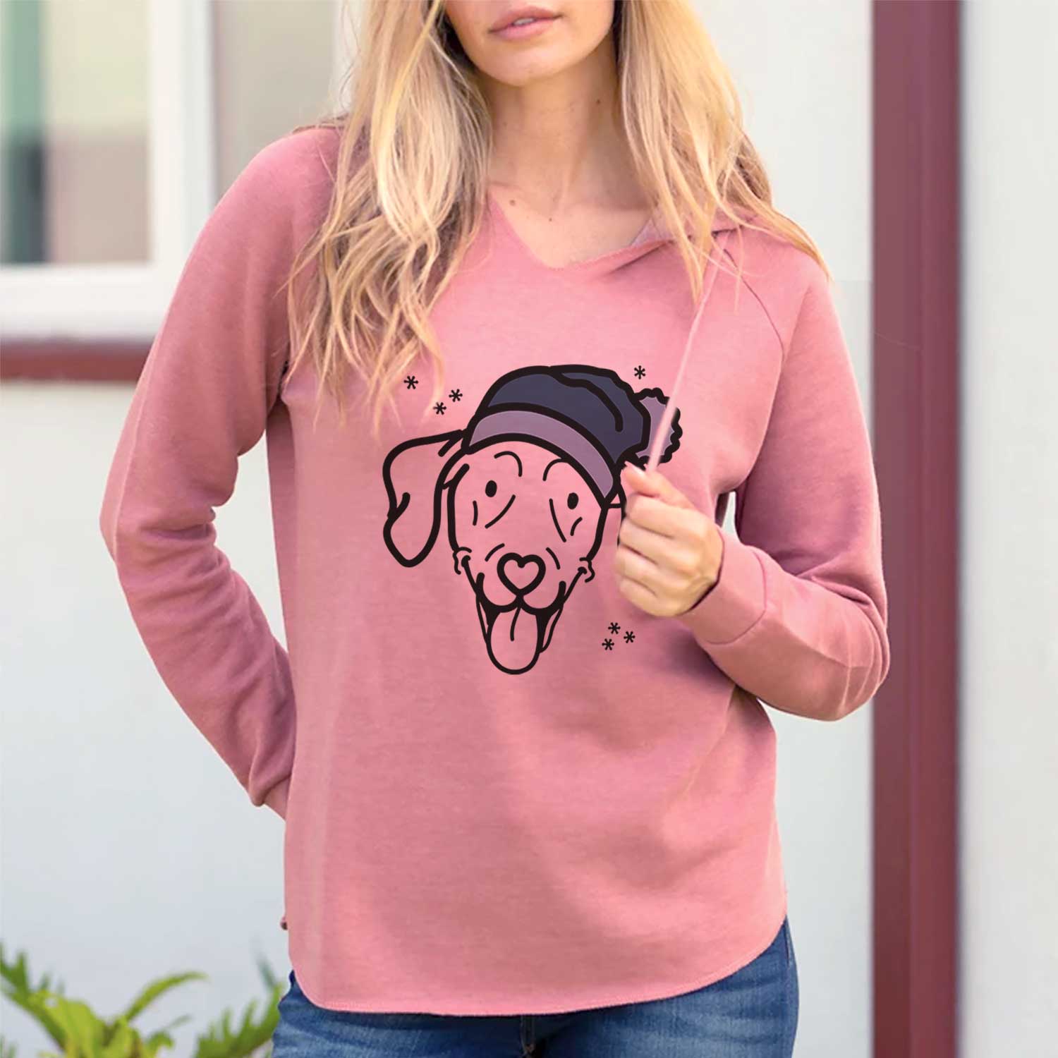 Frosty Weimaraner - Paco Lobo - Cali Wave Hooded Sweatshirt