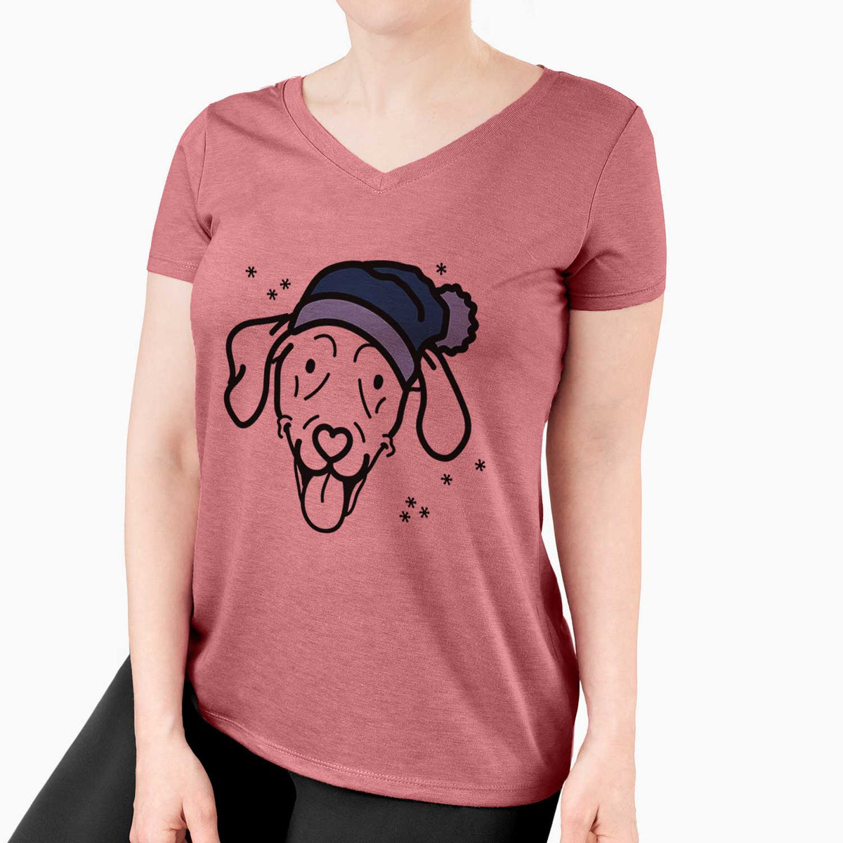 Frosty Weimaraner - Paco Lobo - Women's V-neck Shirt