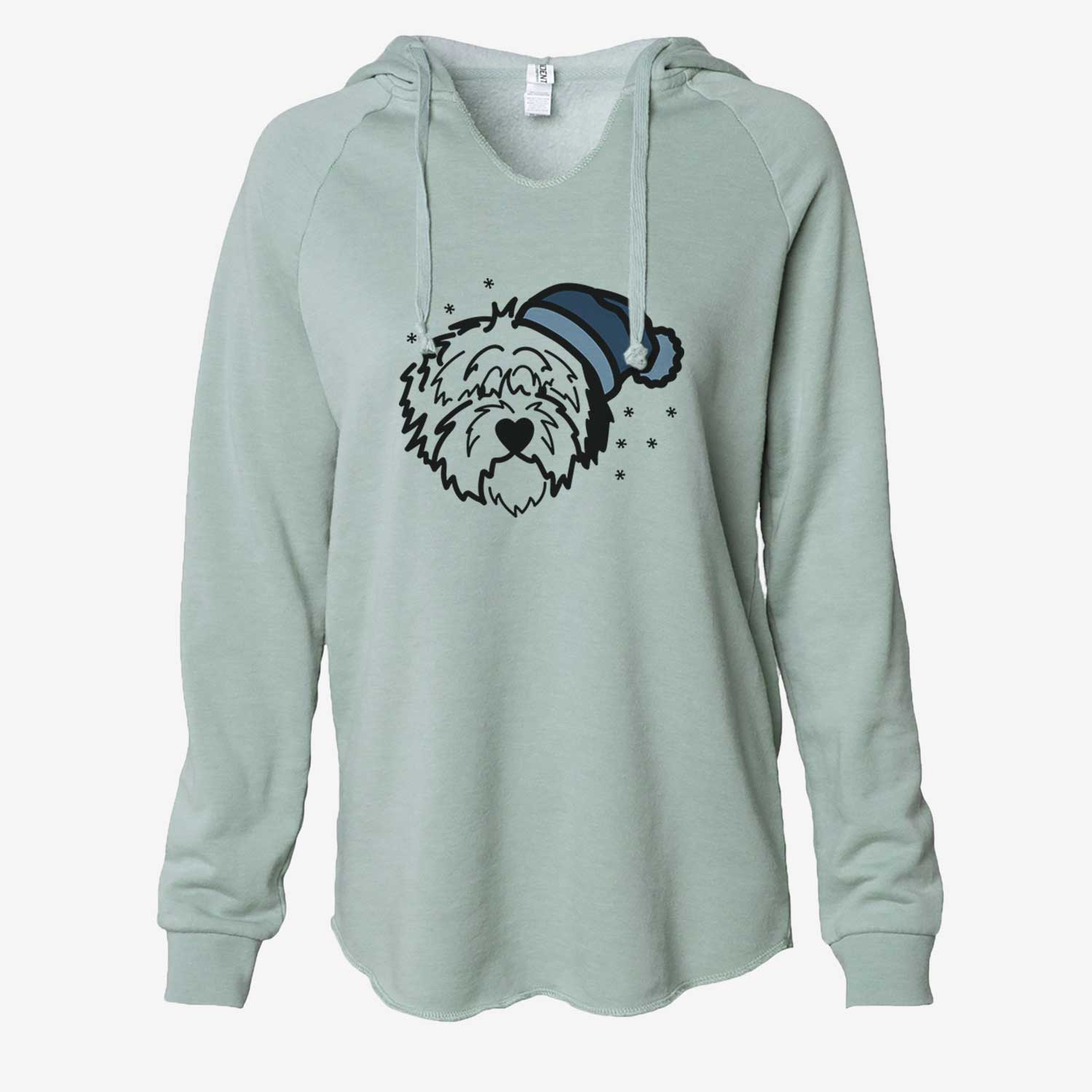 Frosty Old English Sheepdog - Penny - Cali Wave Hooded Sweatshirt