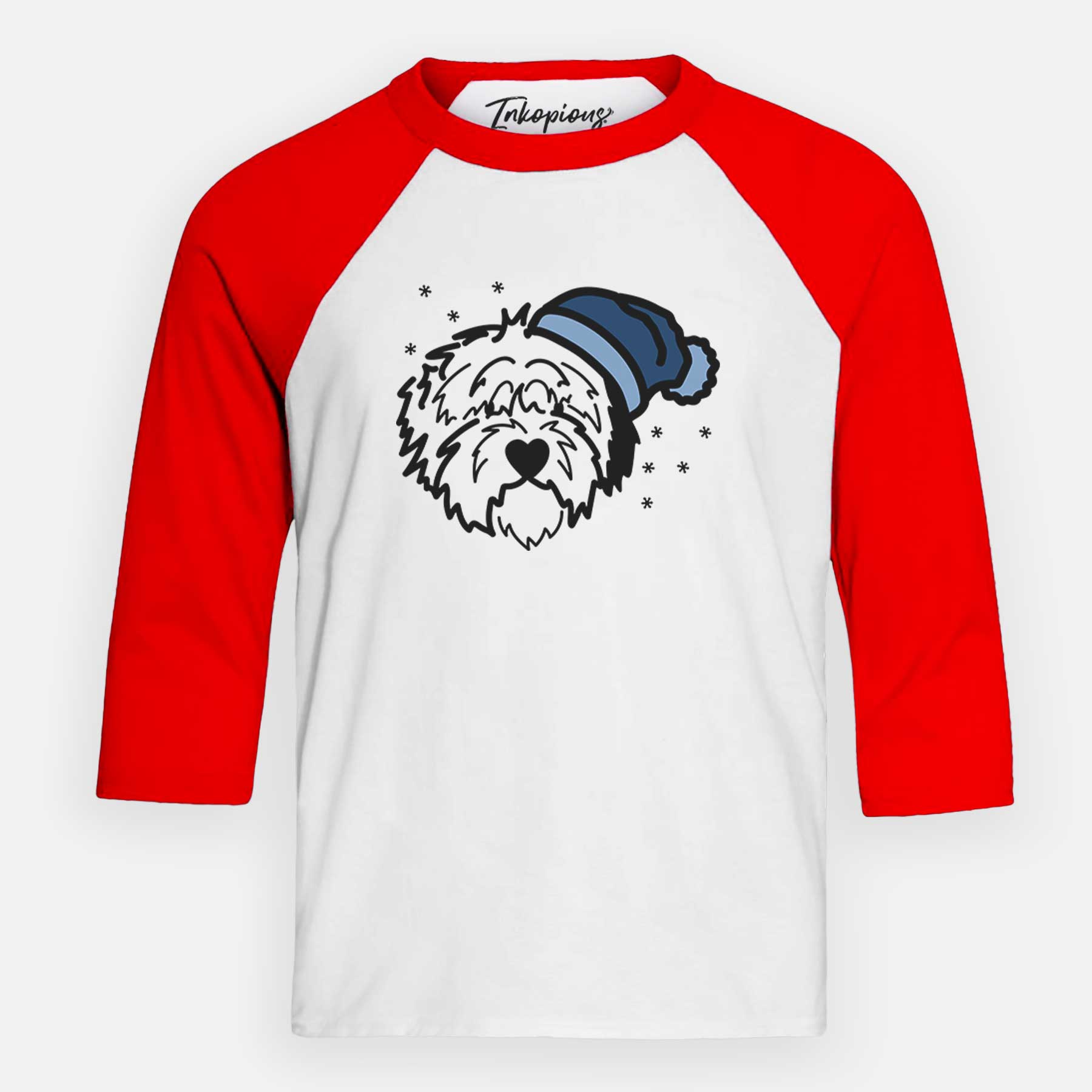 Frosty Old English Sheepdog - Penny - Youth 3/4 Long Sleeve