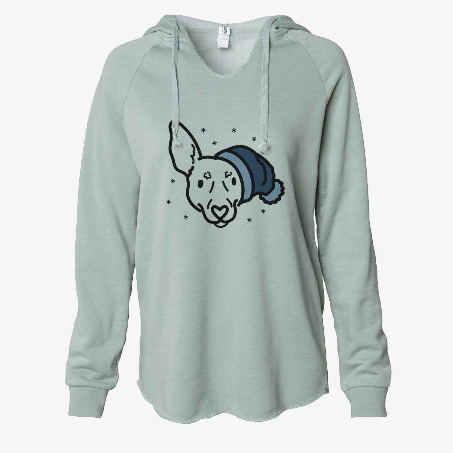 Frosty Rat Terrier - Penny - Cali Wave Hooded Sweatshirt