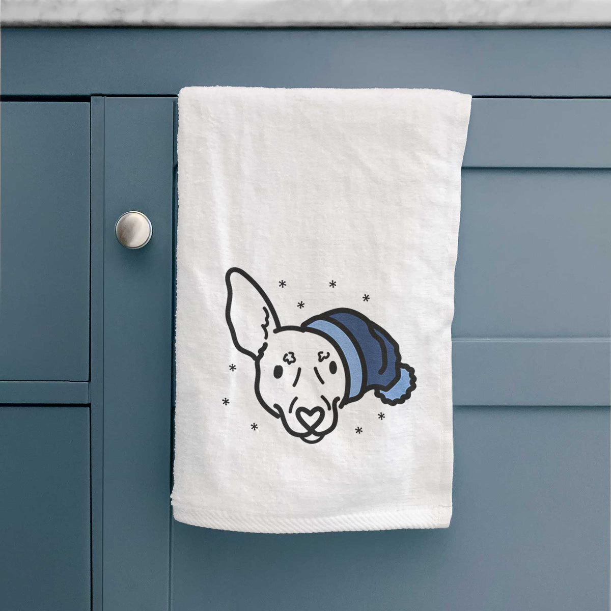 Frosty Rat Terrier - Penny - Decorative Hand Towel