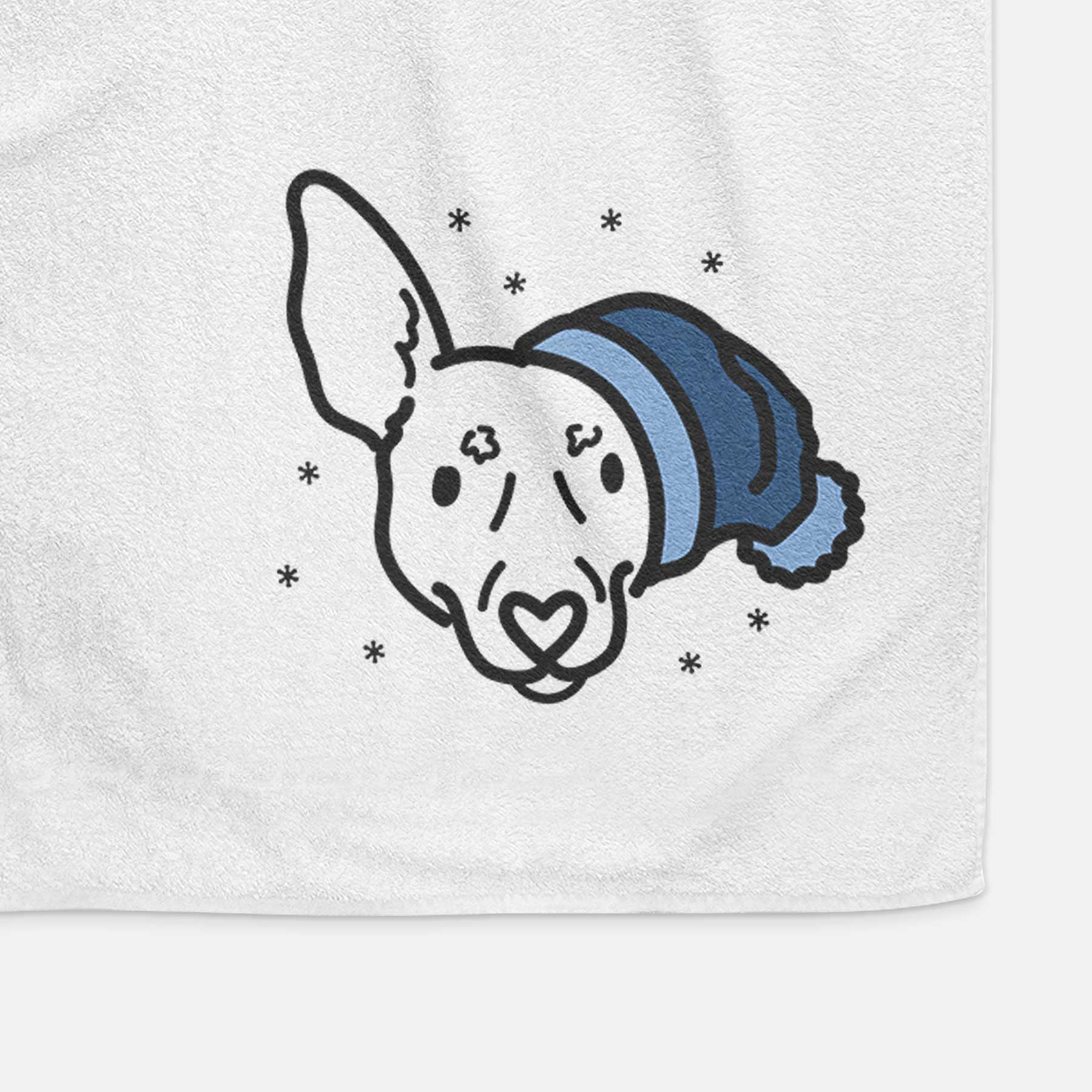 Frosty Rat Terrier - Penny - Decorative Hand Towel