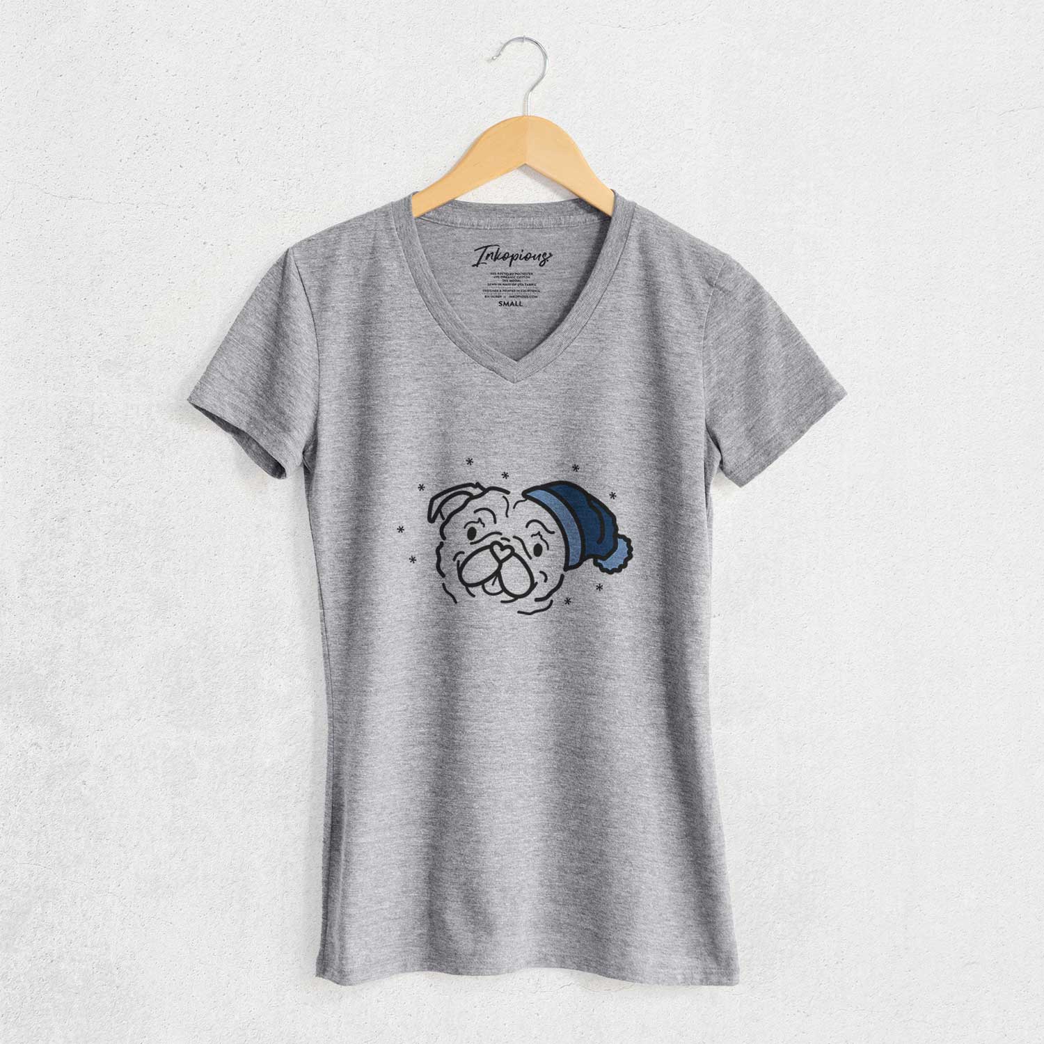 Frosty Pug - Pip - Women's V-neck Shirt