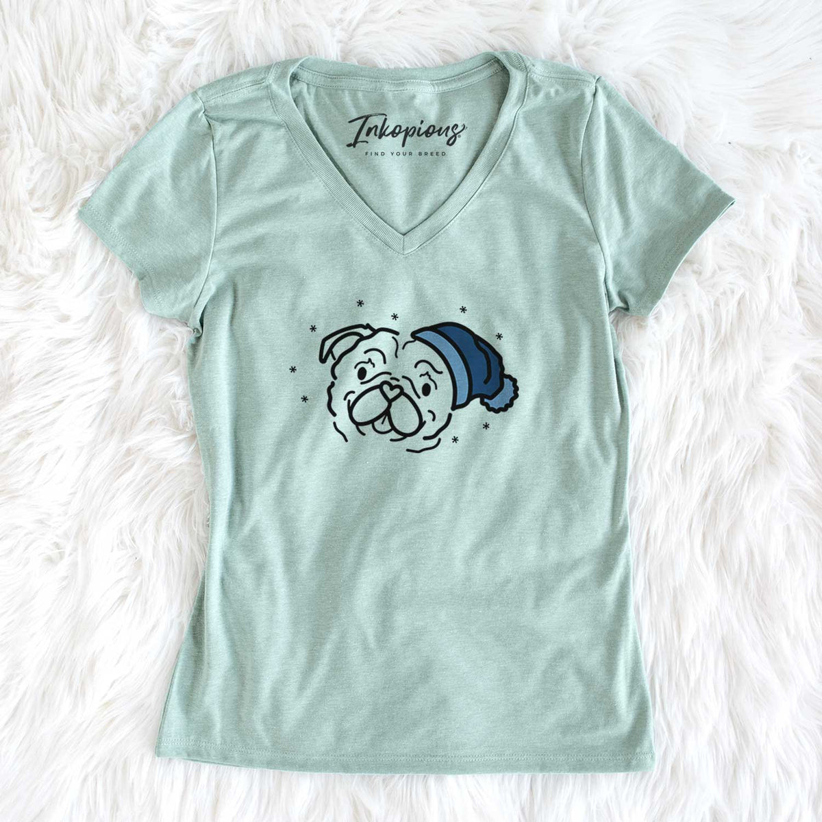 Frosty Pug - Pip - Women&#39;s V-neck Shirt