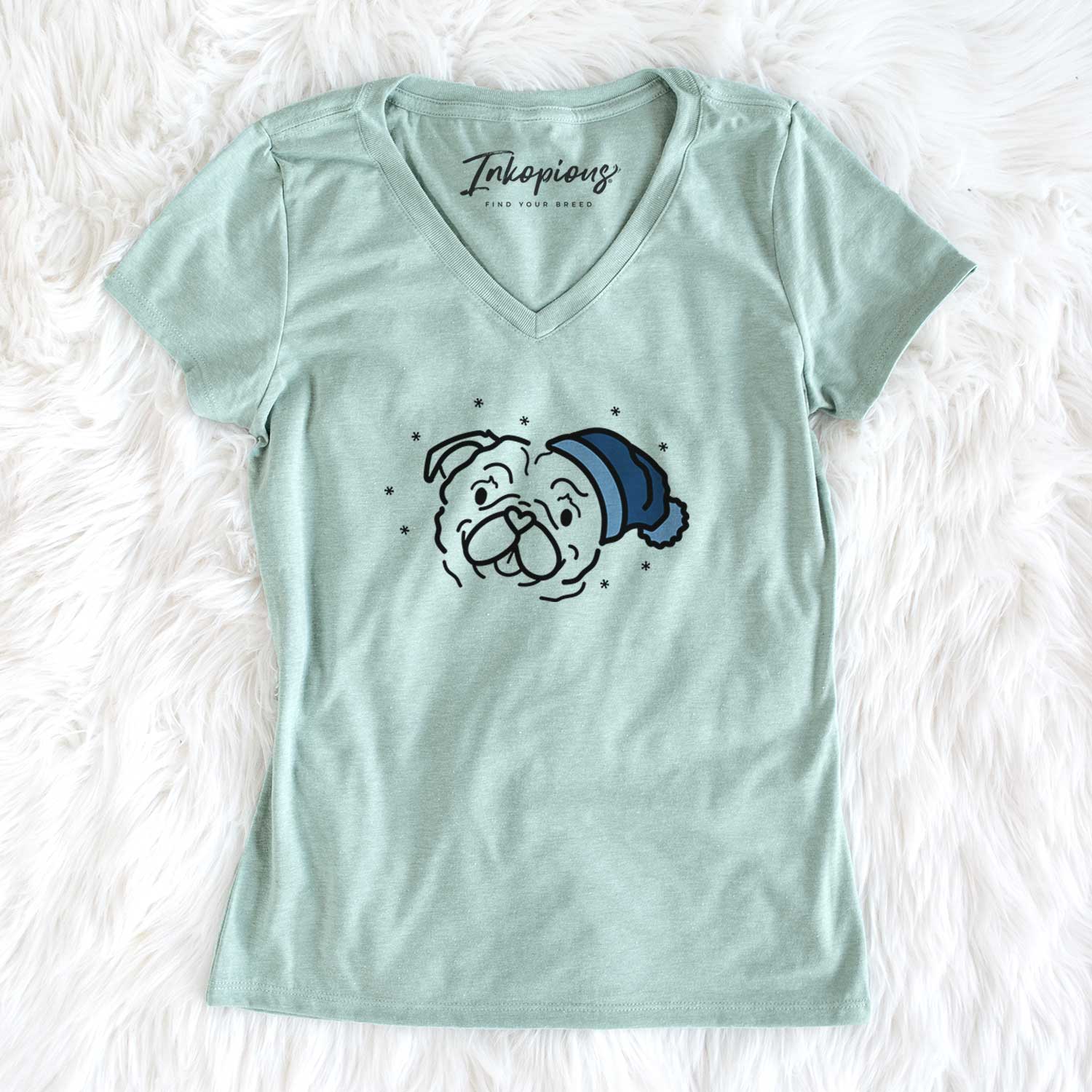 Frosty Pug - Pip - Women's V-neck Shirt