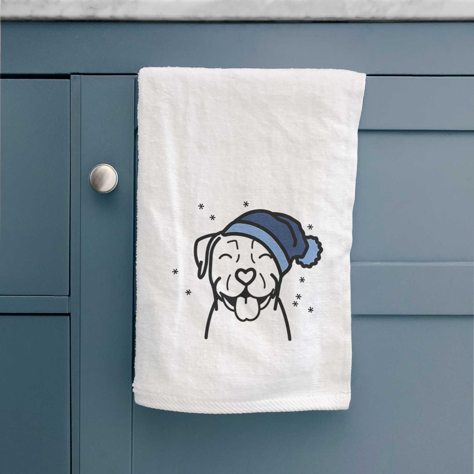 Frosty Pitbull - Decorative Hand Towel