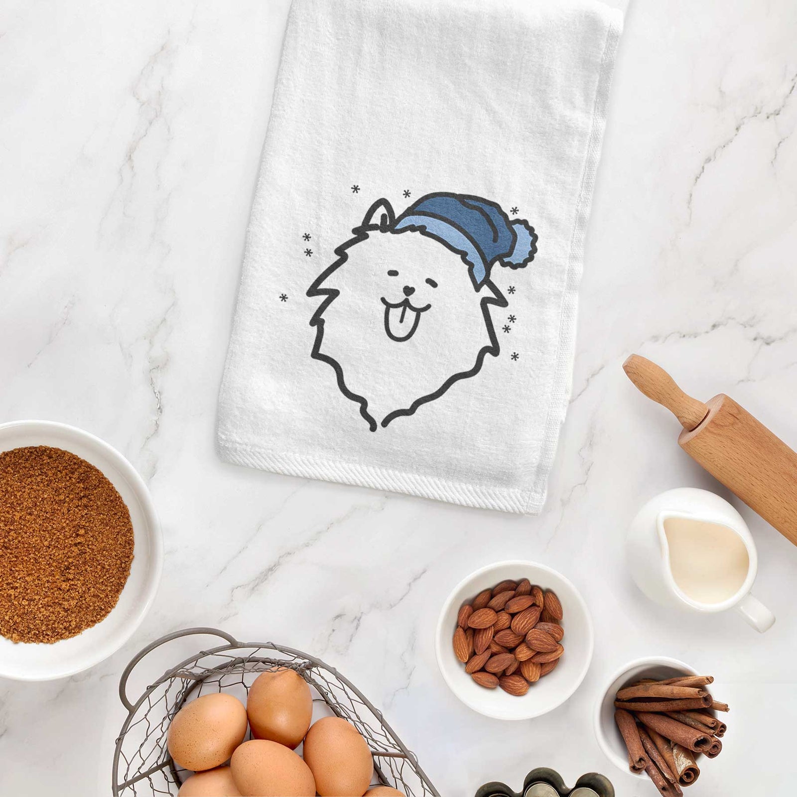 Frosty Pomeranian - Decorative Hand Towel