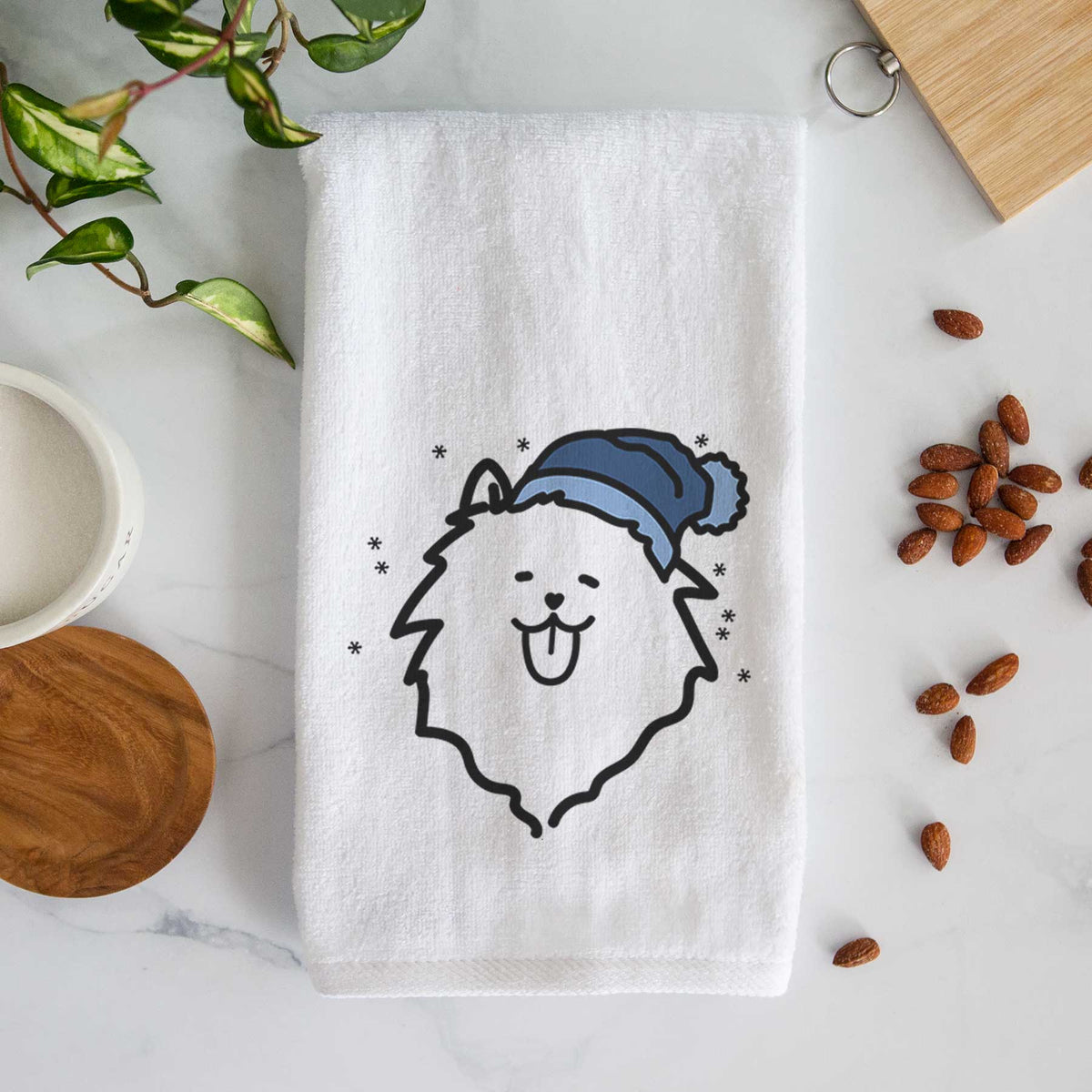 Frosty Pomeranian - Decorative Hand Towel