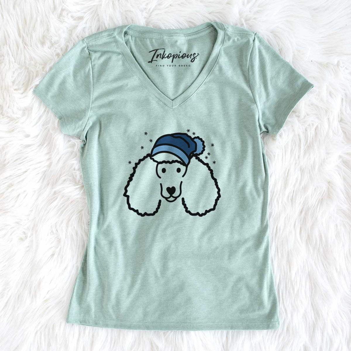 Frosty Poodle - Women&#39;s V-neck Shirt