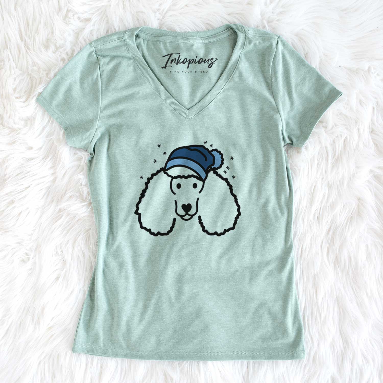 Frosty Poodle - Women's V-neck Shirt