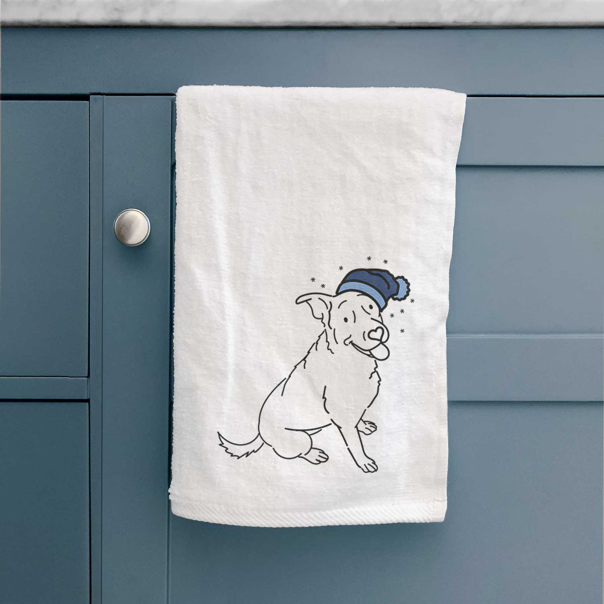 Frosty Rottweiler Mix - Rocky - Decorative Hand Towel