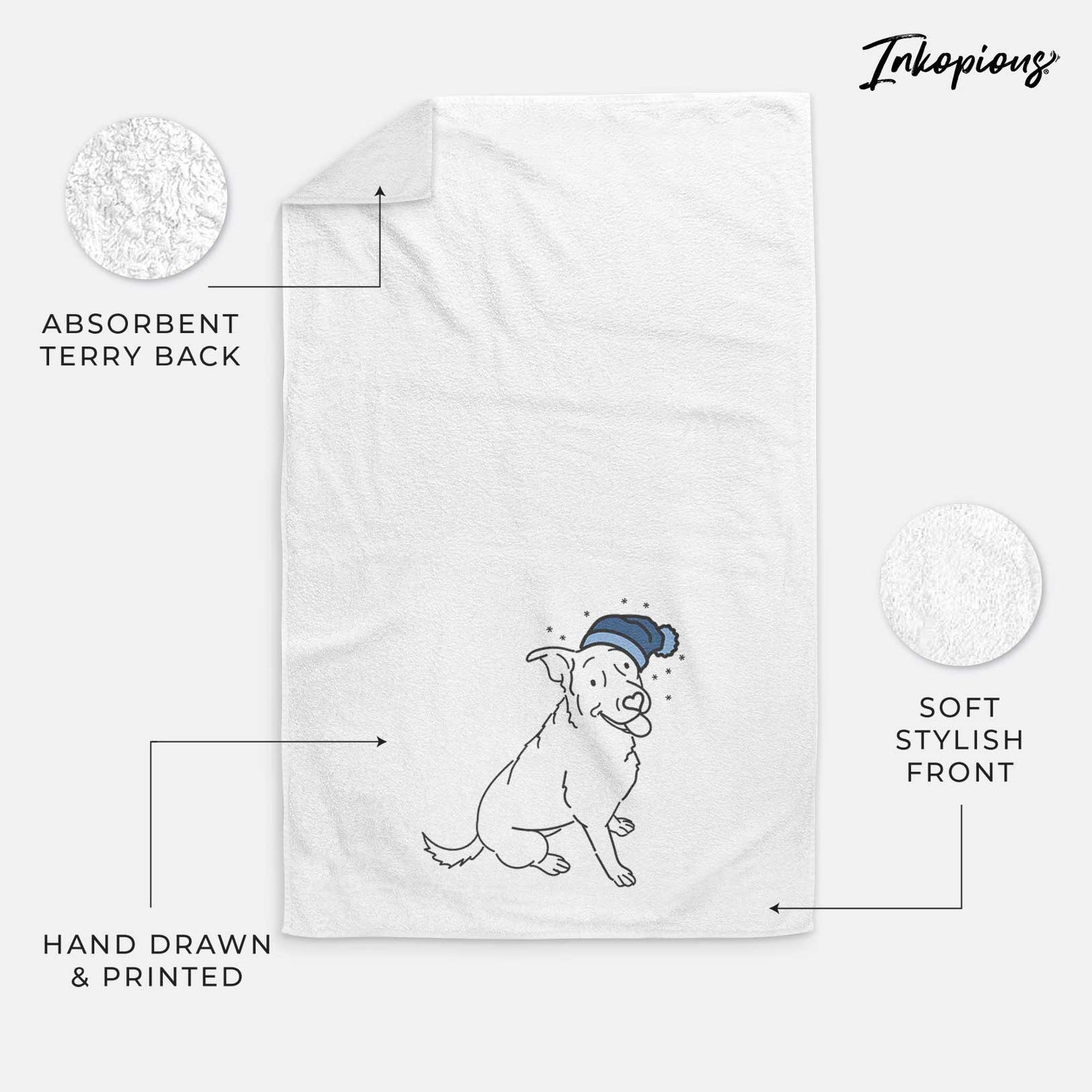 Frosty Rottweiler Mix - Rocky - Decorative Hand Towel