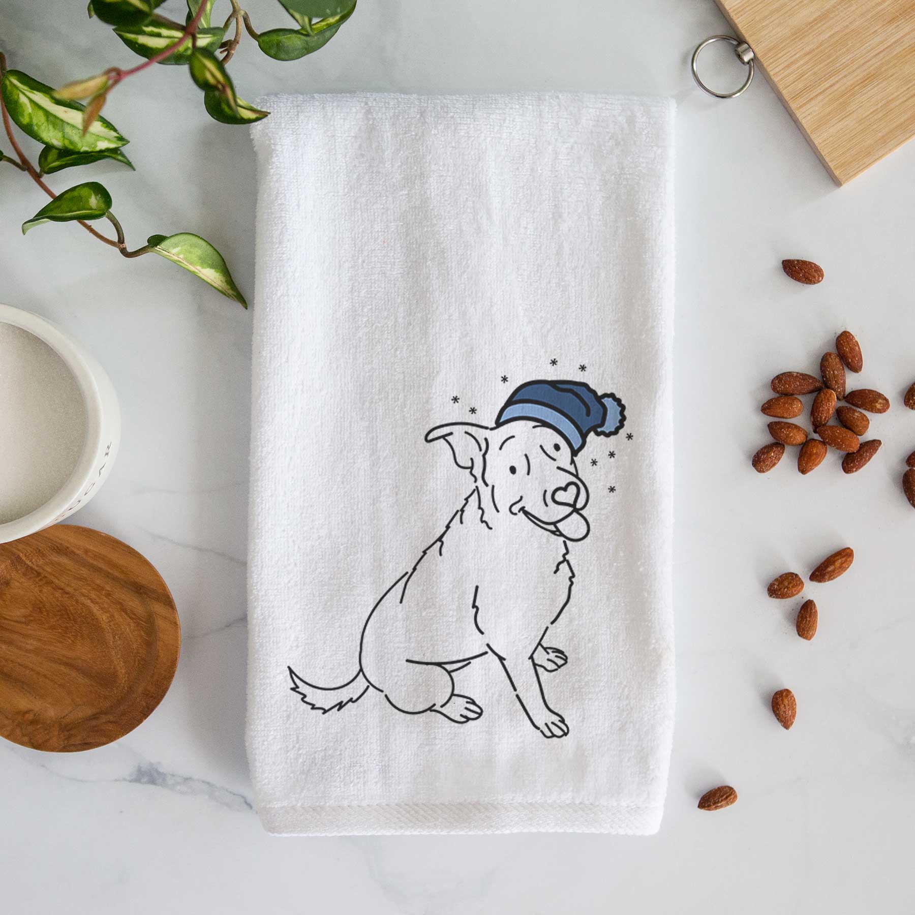 Frosty Rottweiler Mix - Rocky - Decorative Hand Towel