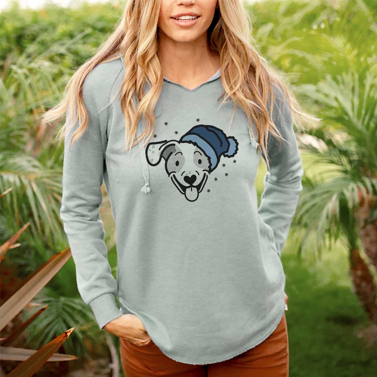 Frosty Beagle Mix - Roland - Cali Wave Hooded Sweatshirt