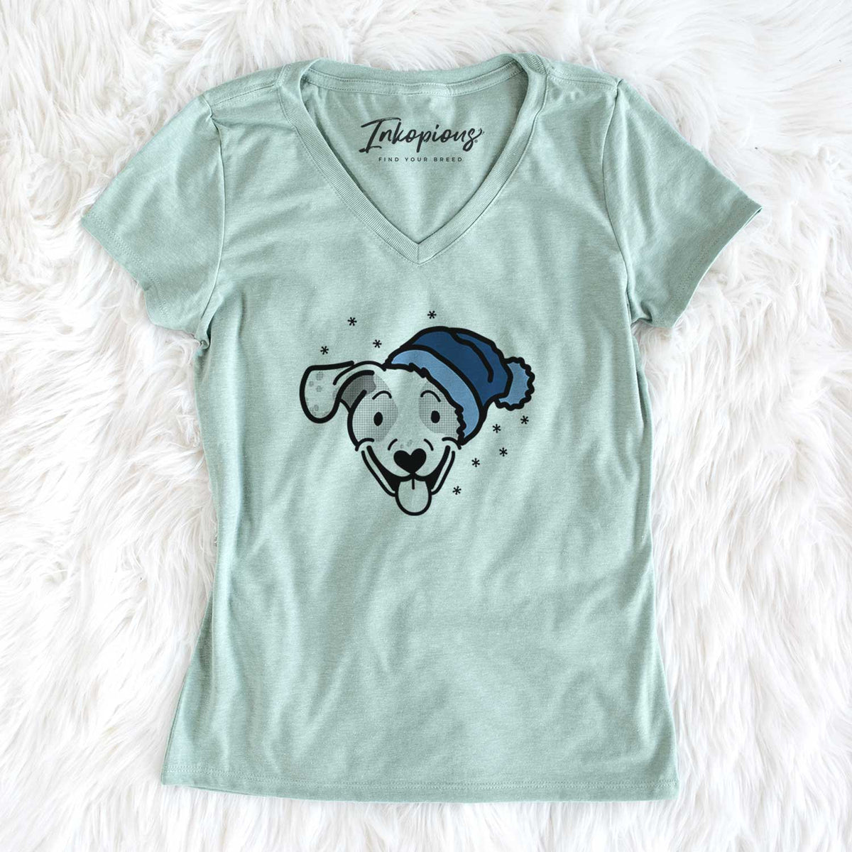 Frosty Beagle Mix - Roland - Women&#39;s V-neck Shirt